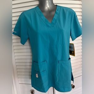 Carhartt NWT Force Cross Flex Modern Fit V-Neck scrub top XS Aqua